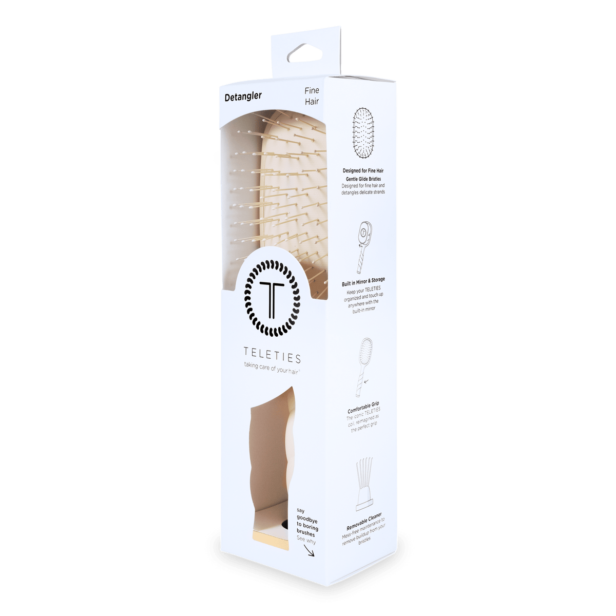 Detangler Hair Brush for Fine Hair - Tan - The Mustard Seed Collection, The Seed