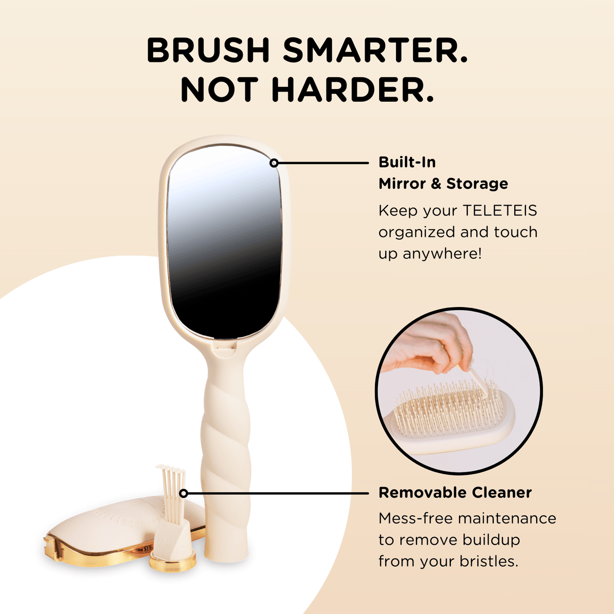Detangler Hair Brush for Fine Hair - Tan - The Mustard Seed Collection, The Seed