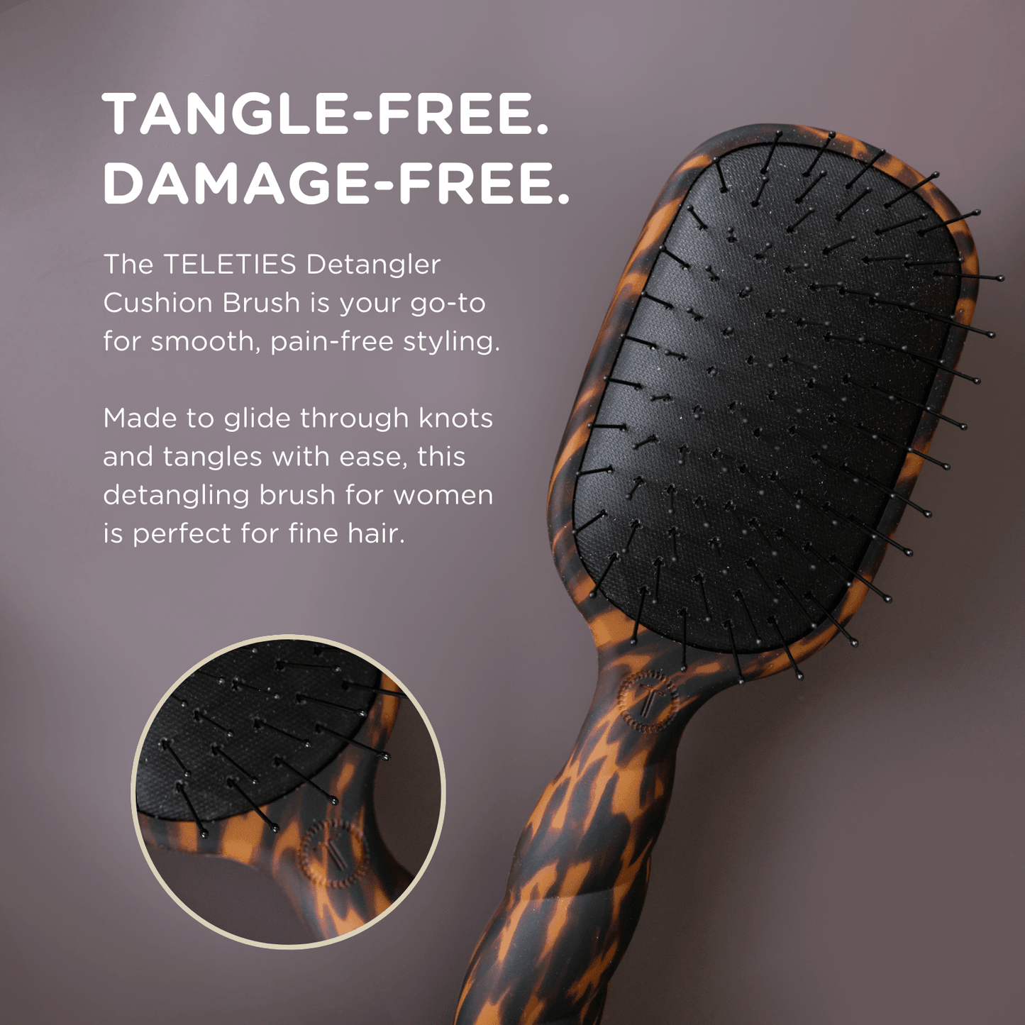 Detangler Hair Brush for Fine Hair - Tortoise - The Mustard Seed Collection, The Seed