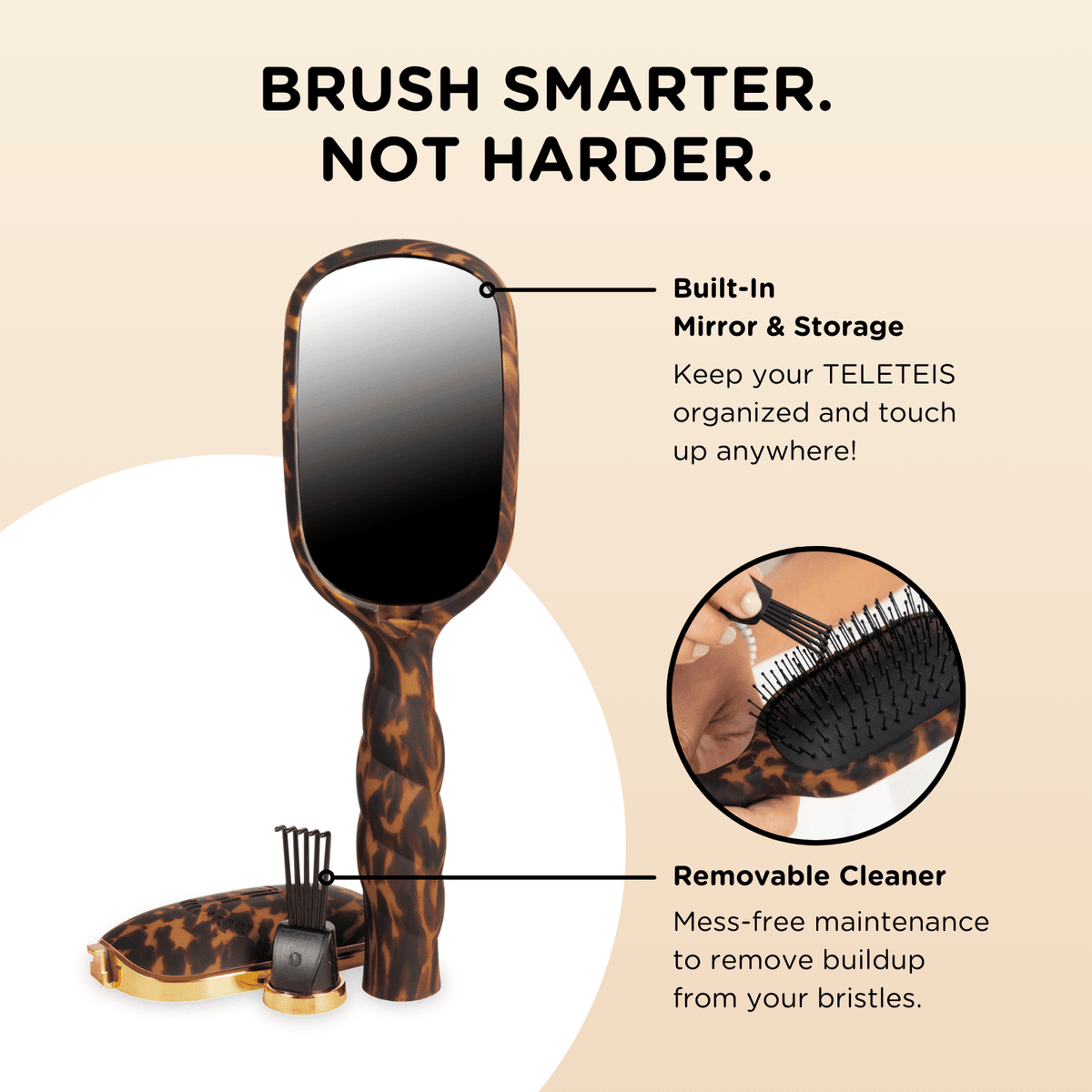 Detangler Hair Brush for Fine Hair - Tortoise - The Mustard Seed Collection, The Seed