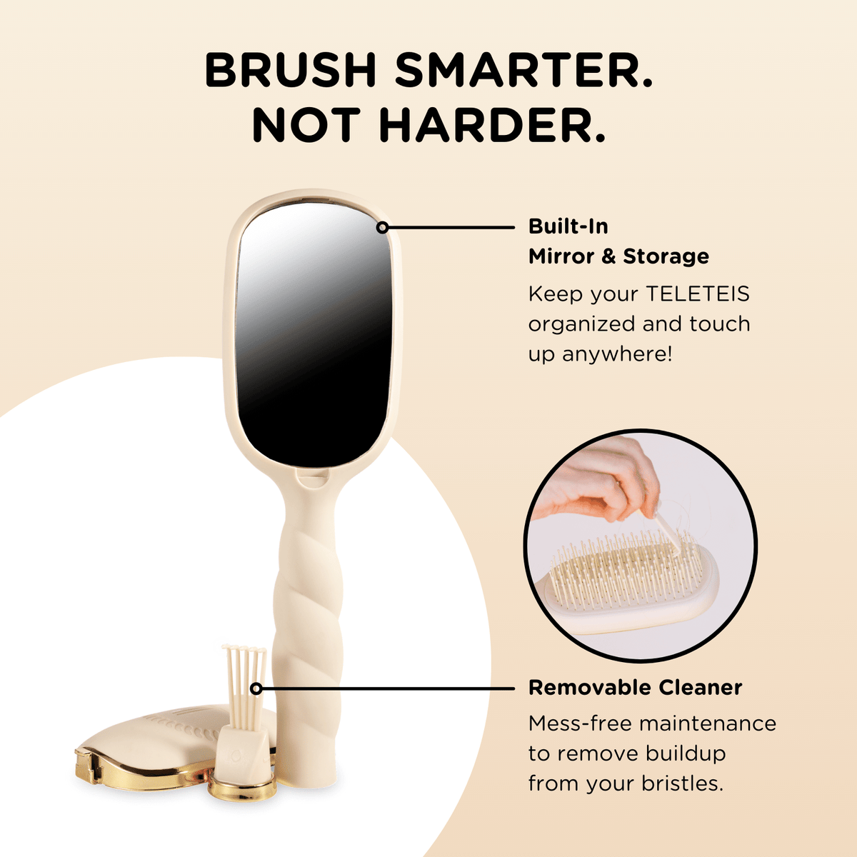 Detangler Hair Brush for Thick Hair - Tan - The Mustard Seed Collection, The Seed
