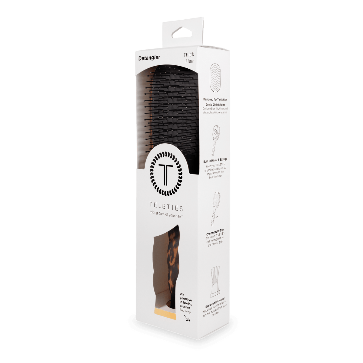Detangler Hair Brush for Thick Hair - Tortoise 