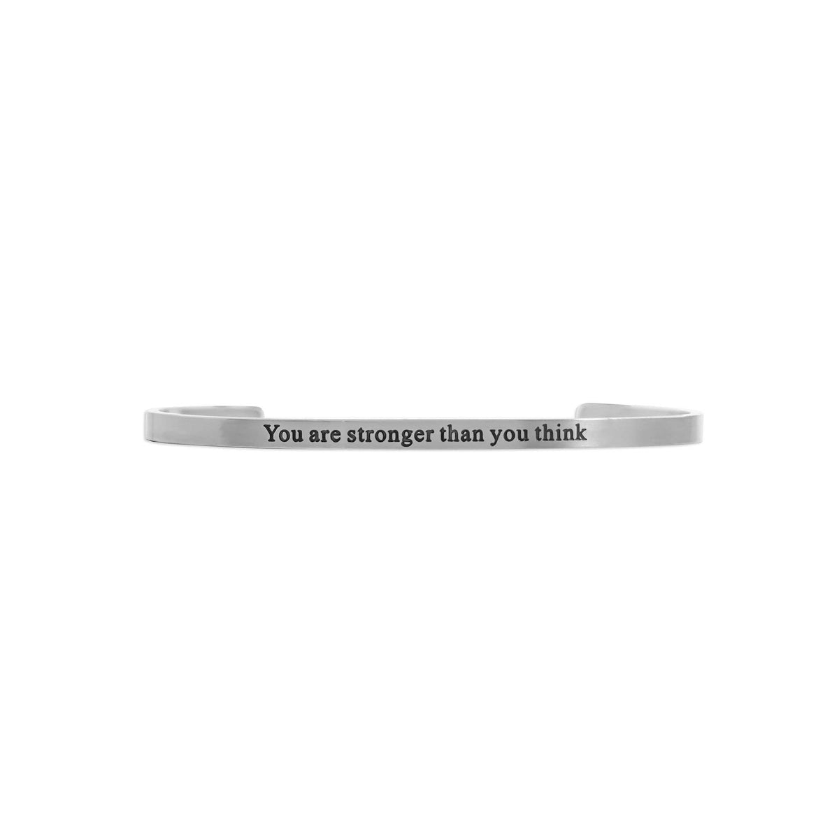 "You are stronger than you think" Engraved Bangle Bracelet: Gold WJW