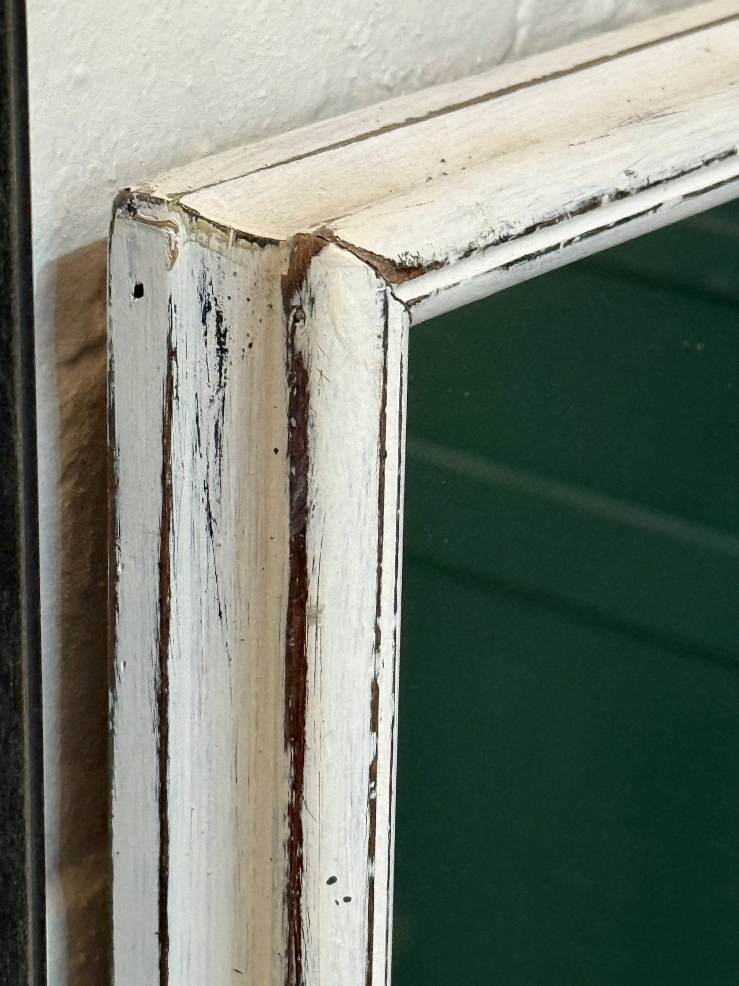 Distressed White Rectangular Mirror