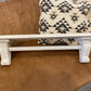 Distressed White Wood Shelf With Towel Wood Rod