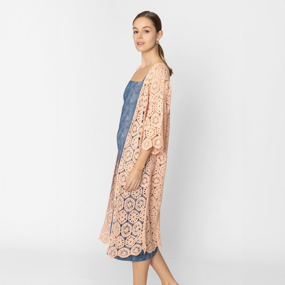 Do Everything In Love Hexagon Crochet Kimono - The Mustard Seed Collection, The Seed