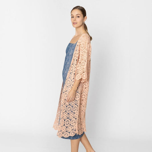 Do Everything In Love Hexagon Crochet Kimono - The Mustard Seed Collection, The Seed