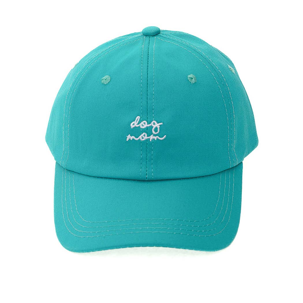 Dog mom script baseball cap: Black / ONE SIZE