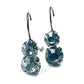 Double Rhinestone Back Latch Black Diamond Earrings