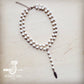 Double Strand Lariat White Turquoise Necklace Feather Charm
