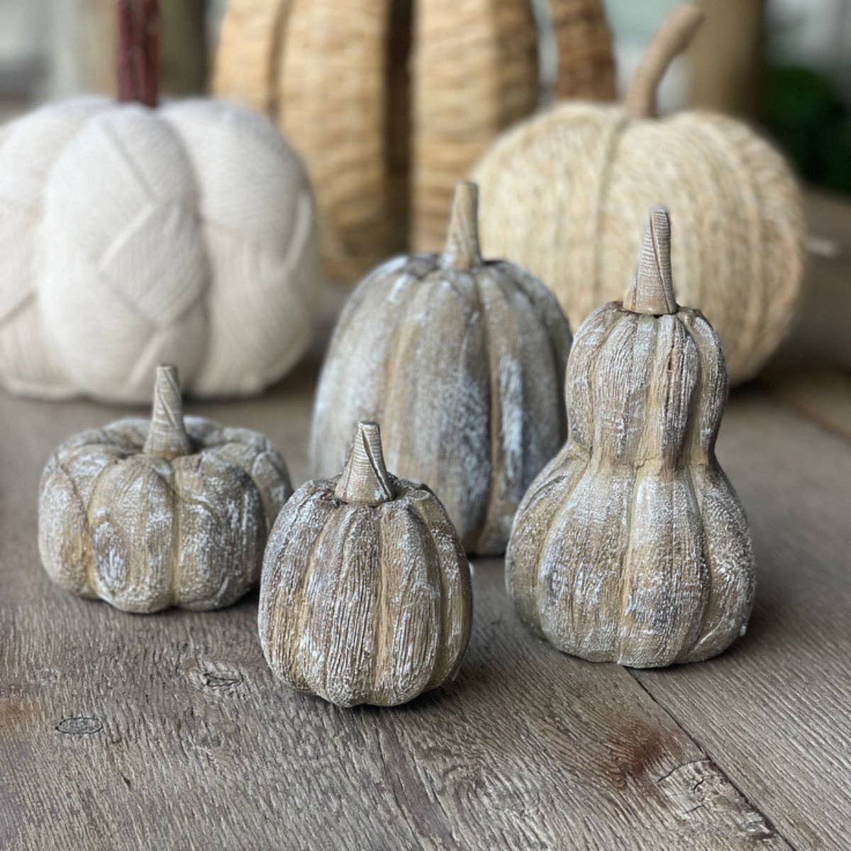 Driftwood 3D Carved Fall Gourd - The Mustard Seed Collection, The Seed