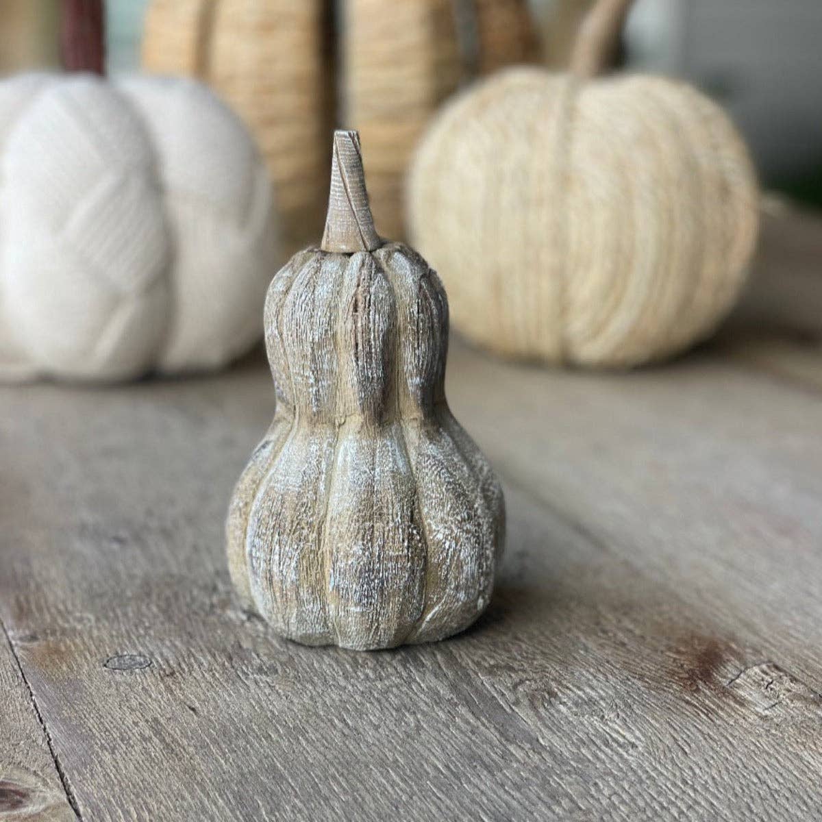 Driftwood 3D Carved Fall Gourd - The Mustard Seed Collection, The Seed