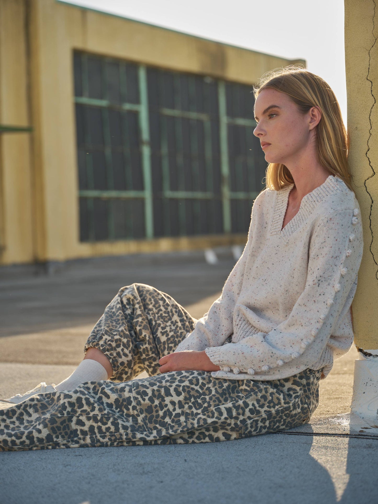 Leopard Print Relaxed Fit Pull-On Pants