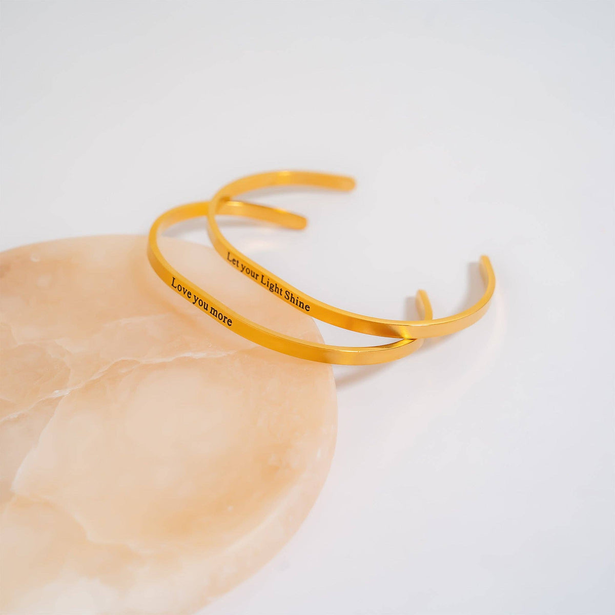 18K Gold PVD Stainless Steel Let your Light Shine Bracelet: Stainless WJW