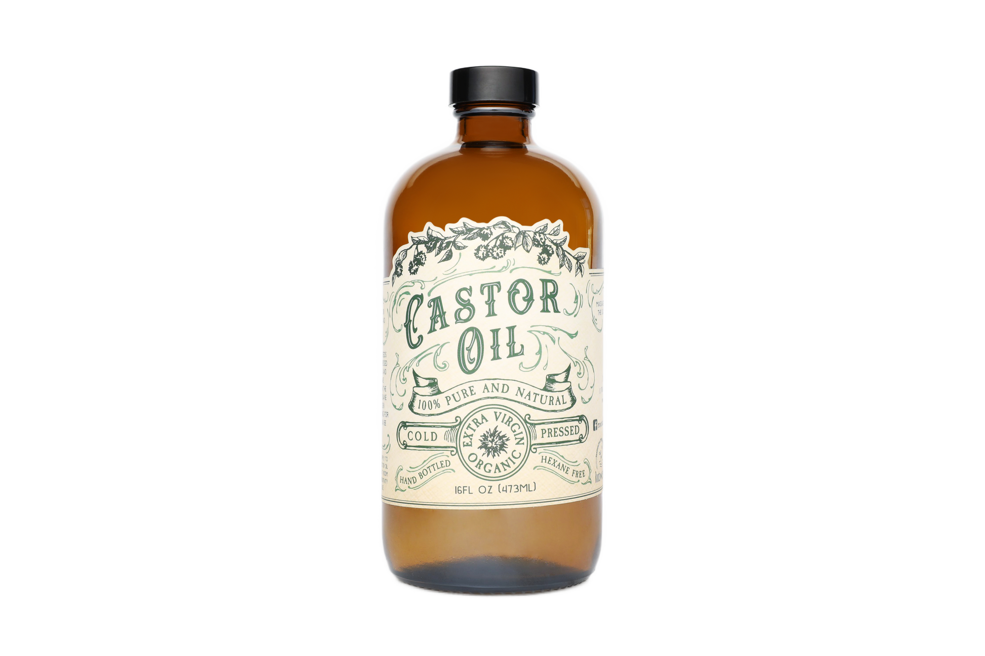 Organic Cold Pressed Castor Oil Hexane Free USA bottled: 2 oz