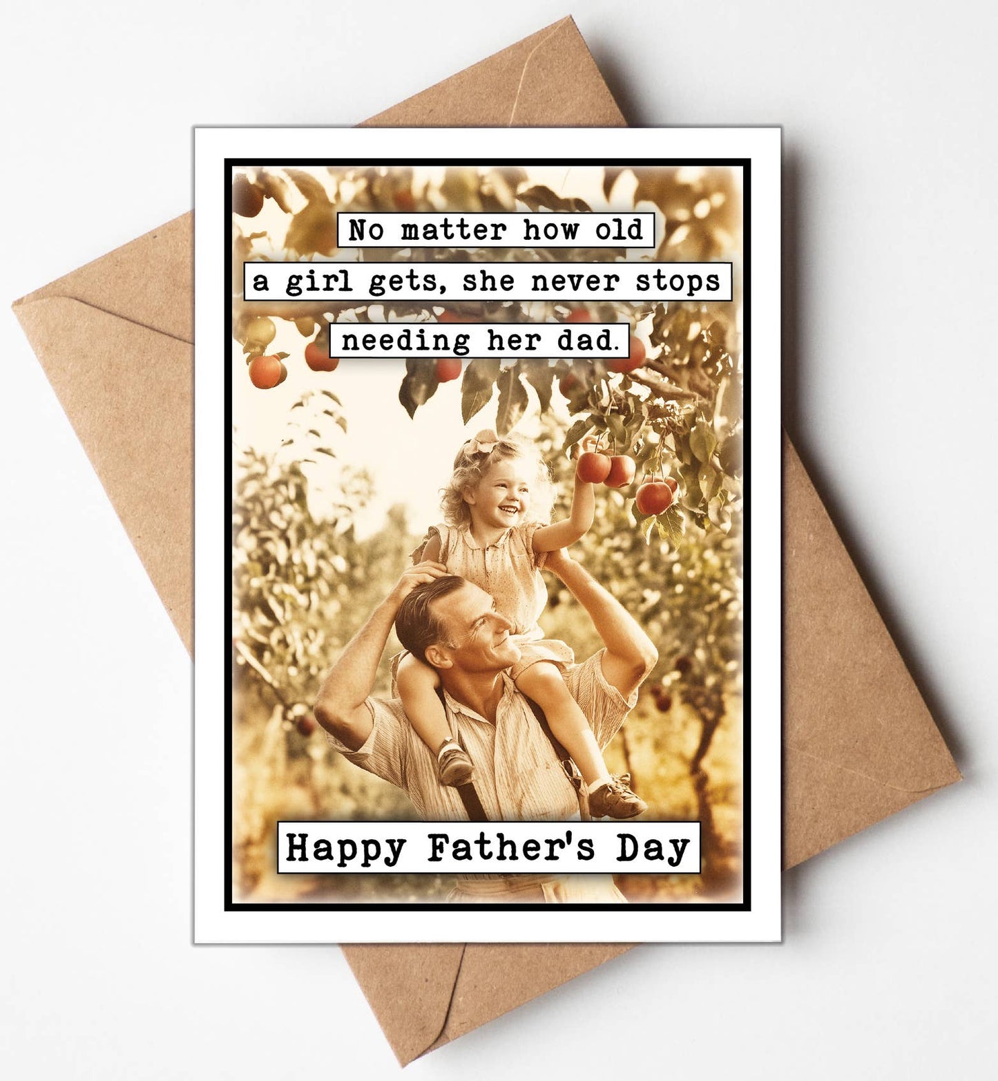 Handmade Fathers Day Card: No matter how old a girl gets, she never stops needing her dad