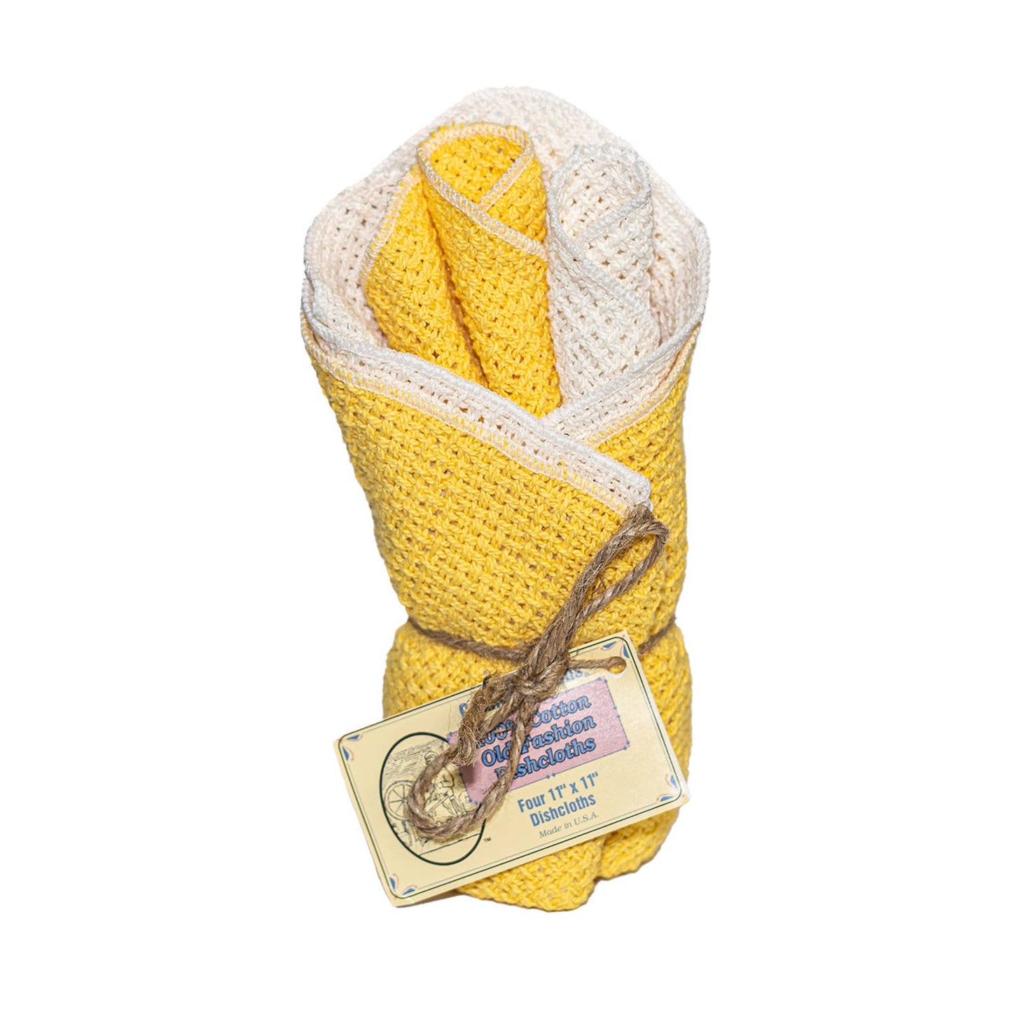 Cotton Dishcloths - Set of 4: Natural/Natural