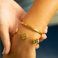 18K Gold PVD Stainless Steel Love you more Bracelet: Gold WJW