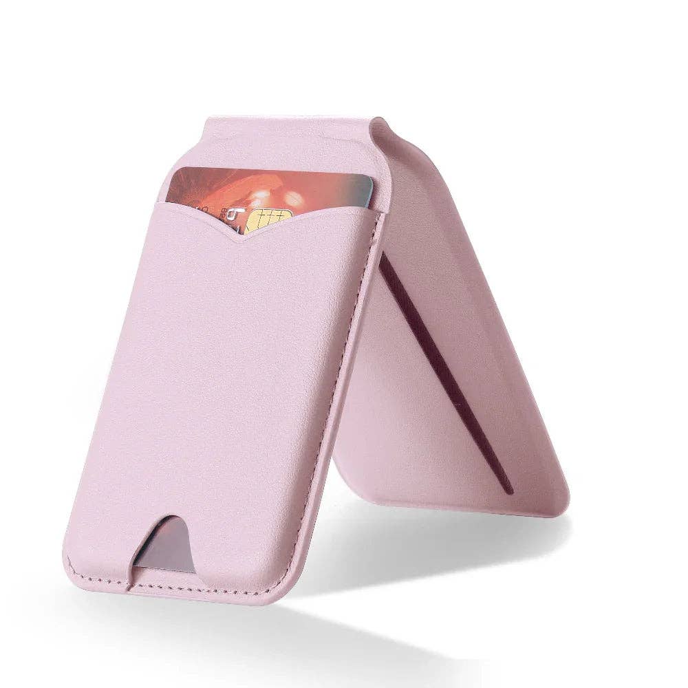 Magnetic Wallet + Mirror Phone Stand: Pink / MagSafe Posh Tech