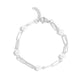 18K Gold PVD Station Glass Pearl Paperclip Chain Bracelet: Gold WJW