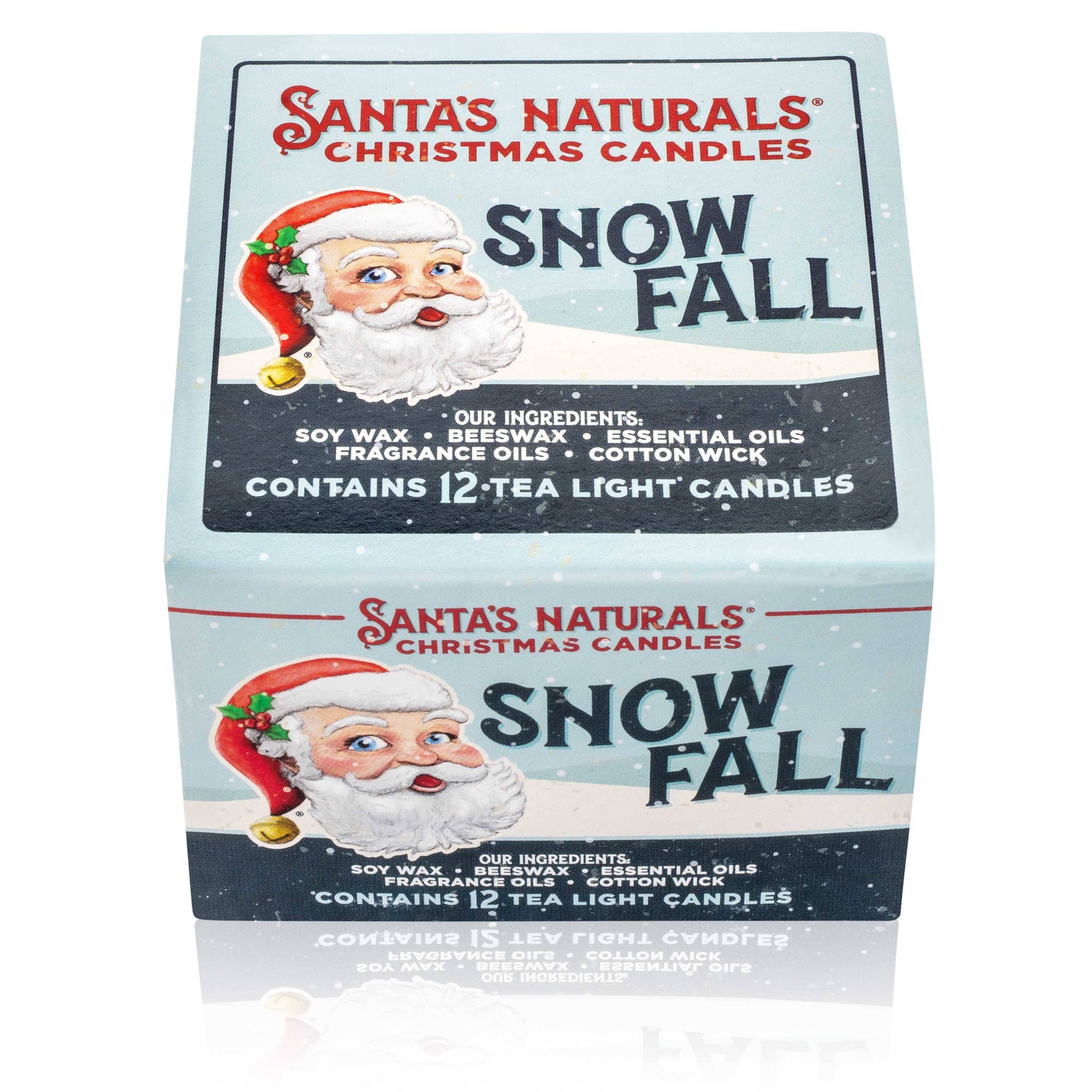 Christmas Tea Light Candle in Snow Fall