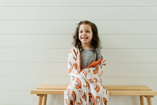 Little Rainbow Child Size Swaddle Blanket, Sensory Friendly