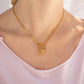 18K Gold PVD Paperclip Carabiner Necklace: Gold / 16+2" WJW