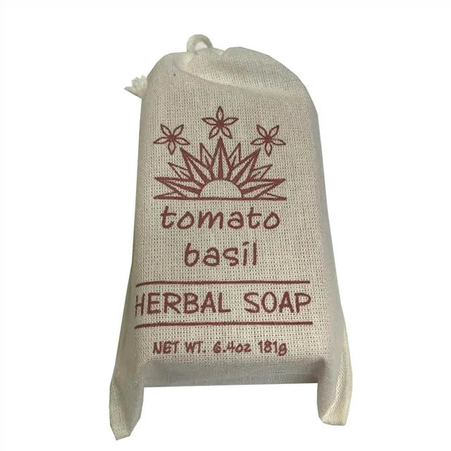 Herbal Cloth Sack Soap Tomato Basil 6.4oz Bar