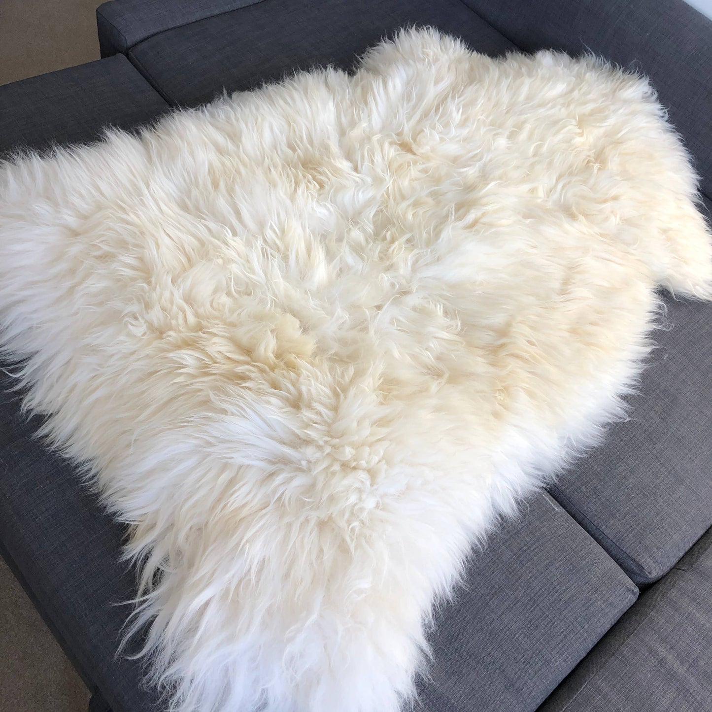 XXL British White Sheepskin Rug 100% Ecotanned