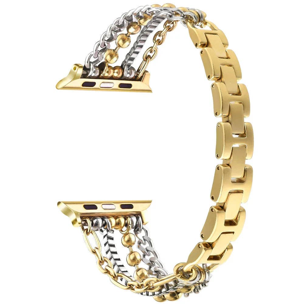 Leo Stainless Steel Band for Apple Watch: Gold / Fits All Models Posh Tech