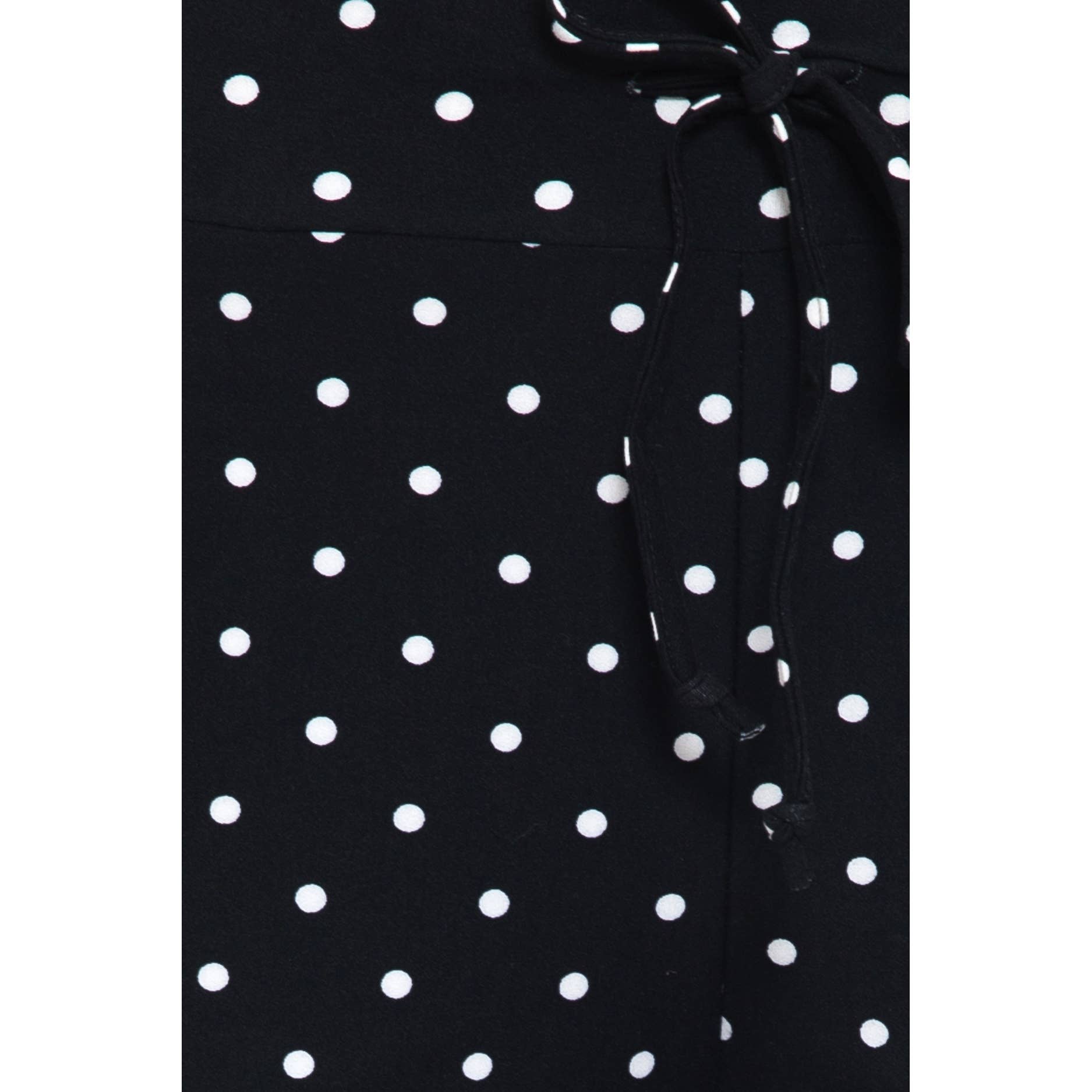 Black with White Polka Dots on Buttery Soft Pajama Pants with Drawstring