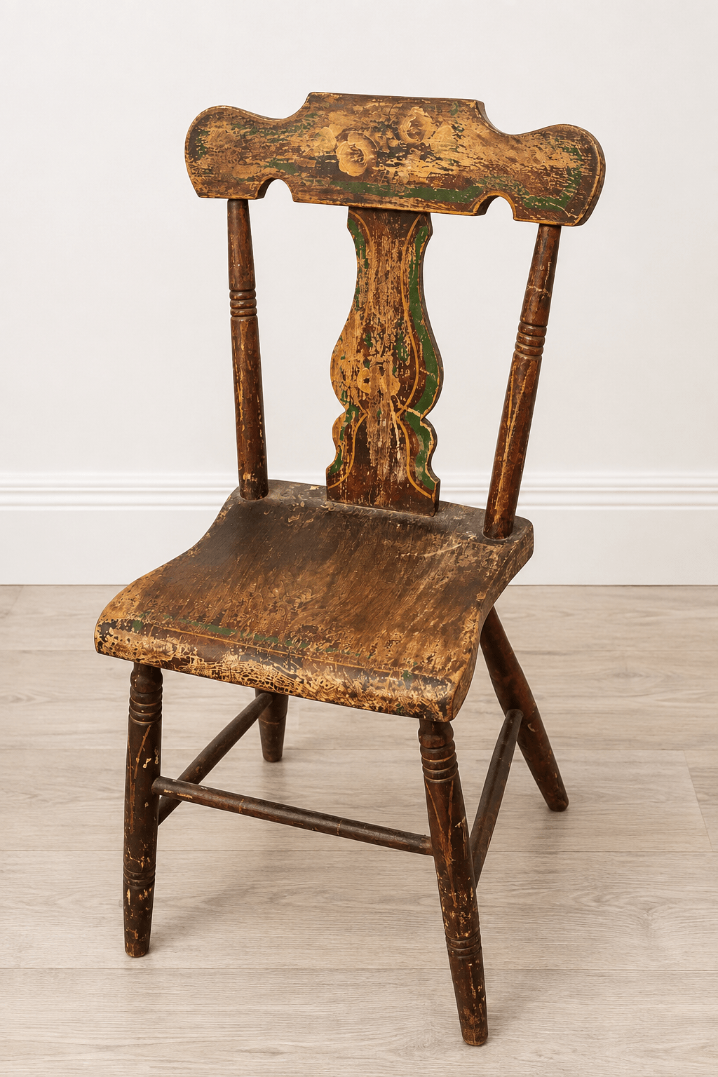 Early 1800s Primitive Painted Folk Art Chair – Petite Wood Chair - The Mustard Seed Collection, The Seed