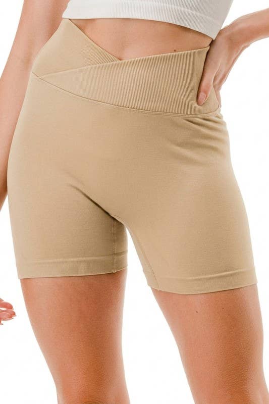 V-Waist Ribbed Shorts – High Waist Sculpt Fit: Black MIO WHOLESALE