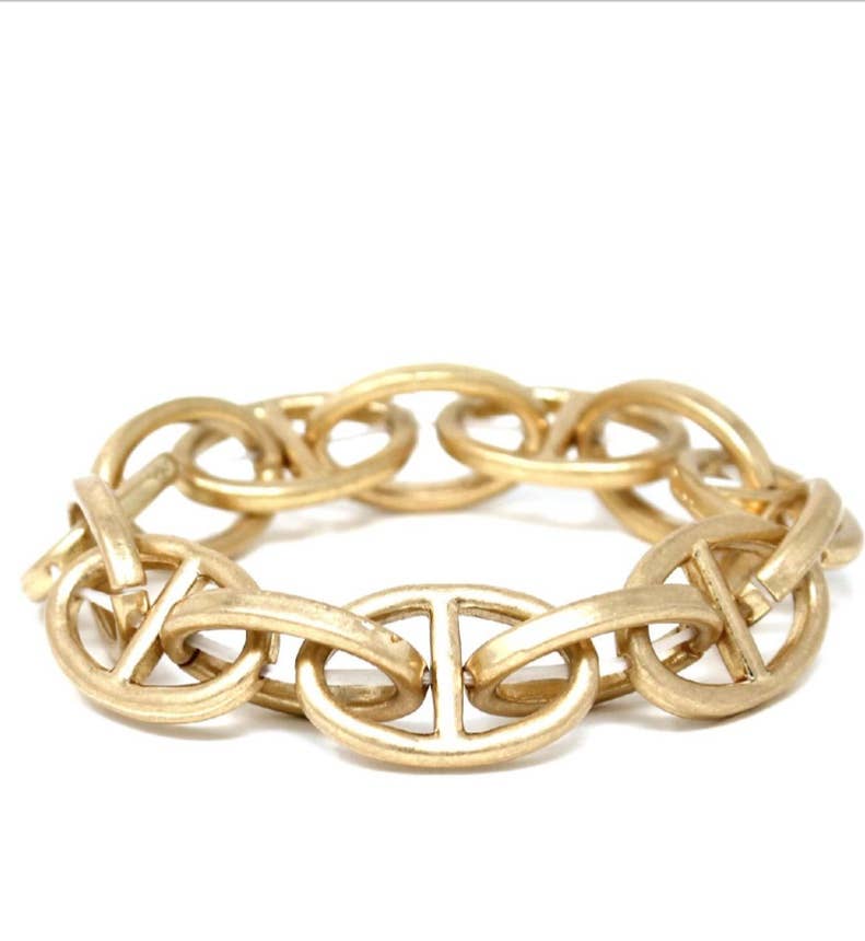 Bracelet Oval Shape Multi Metal Stretch 7”