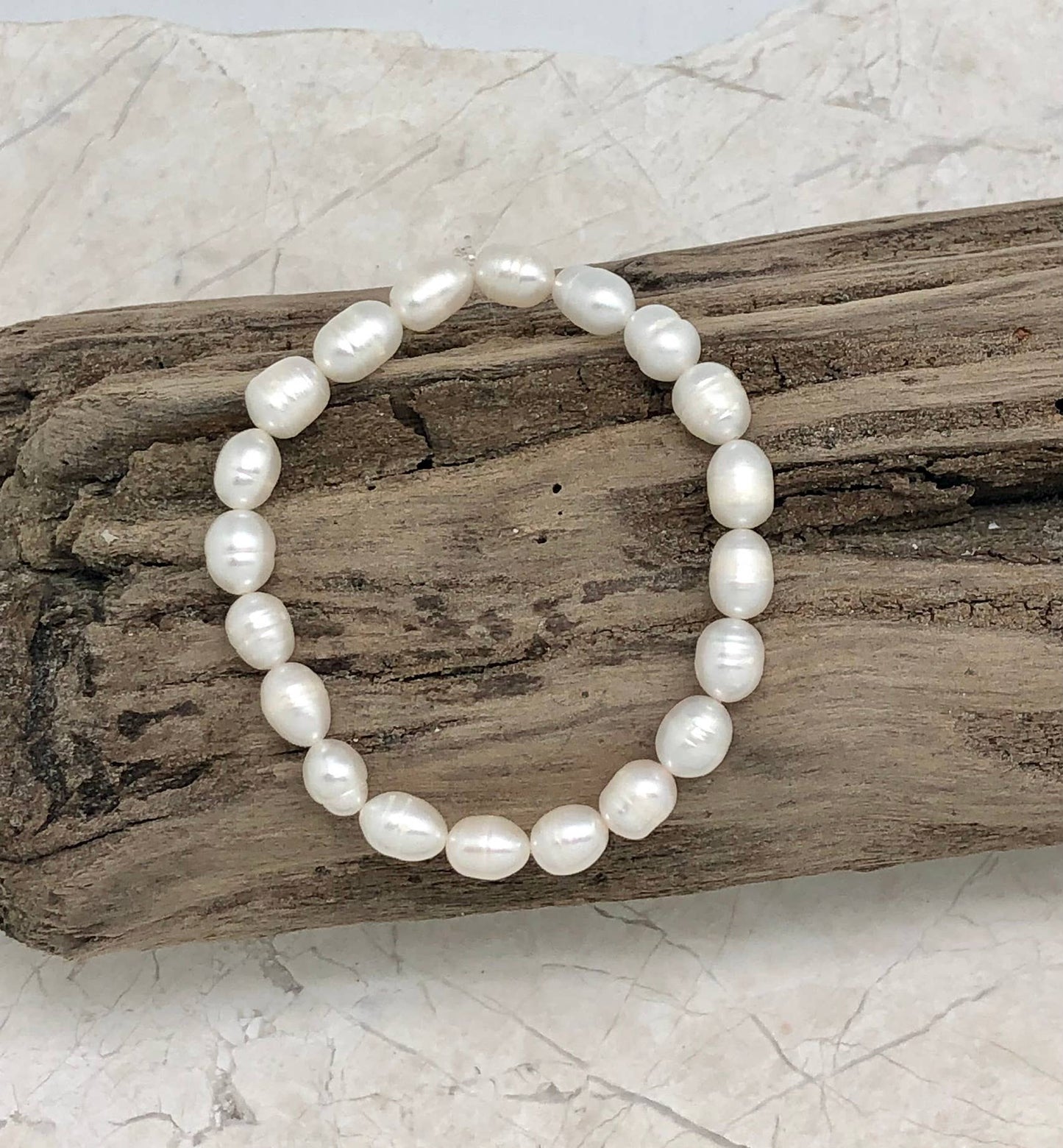 Bracelet Stretch Freshwater Pearl White 8MM 7 “