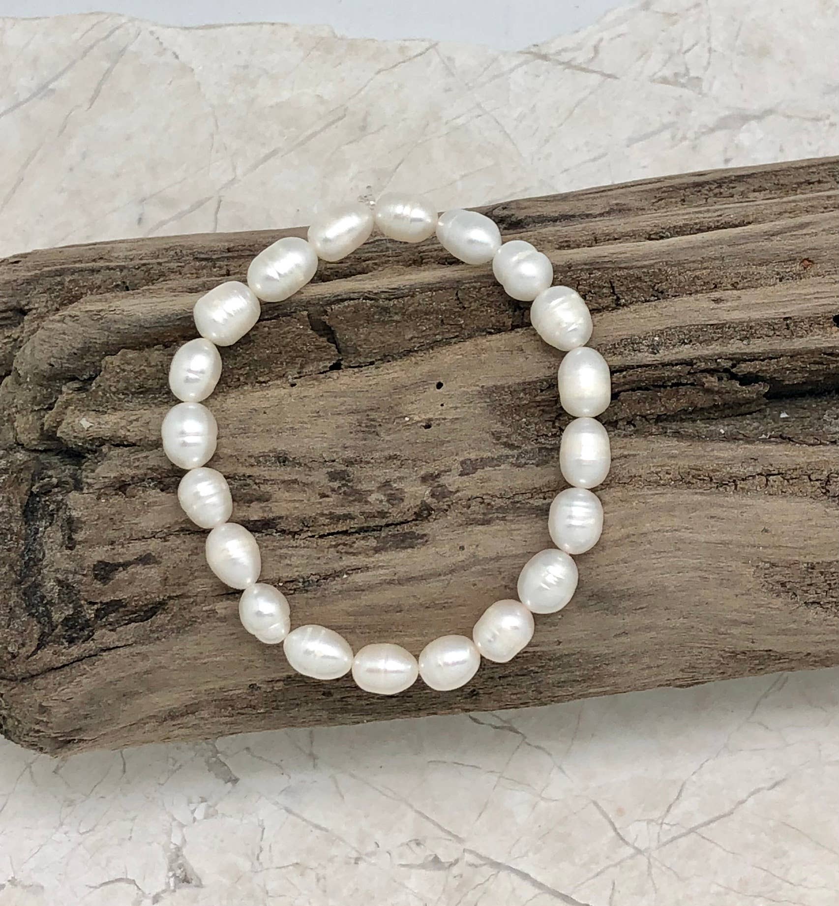 Bracelet Stretch Freshwater Pearl White 8MM 7 “