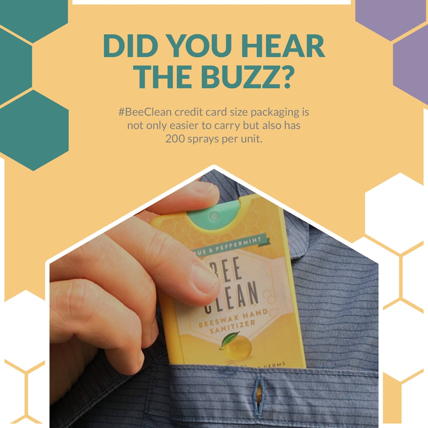 Bee Clean Organic Beeswax Hand Sanitizer Citrus Peppermint