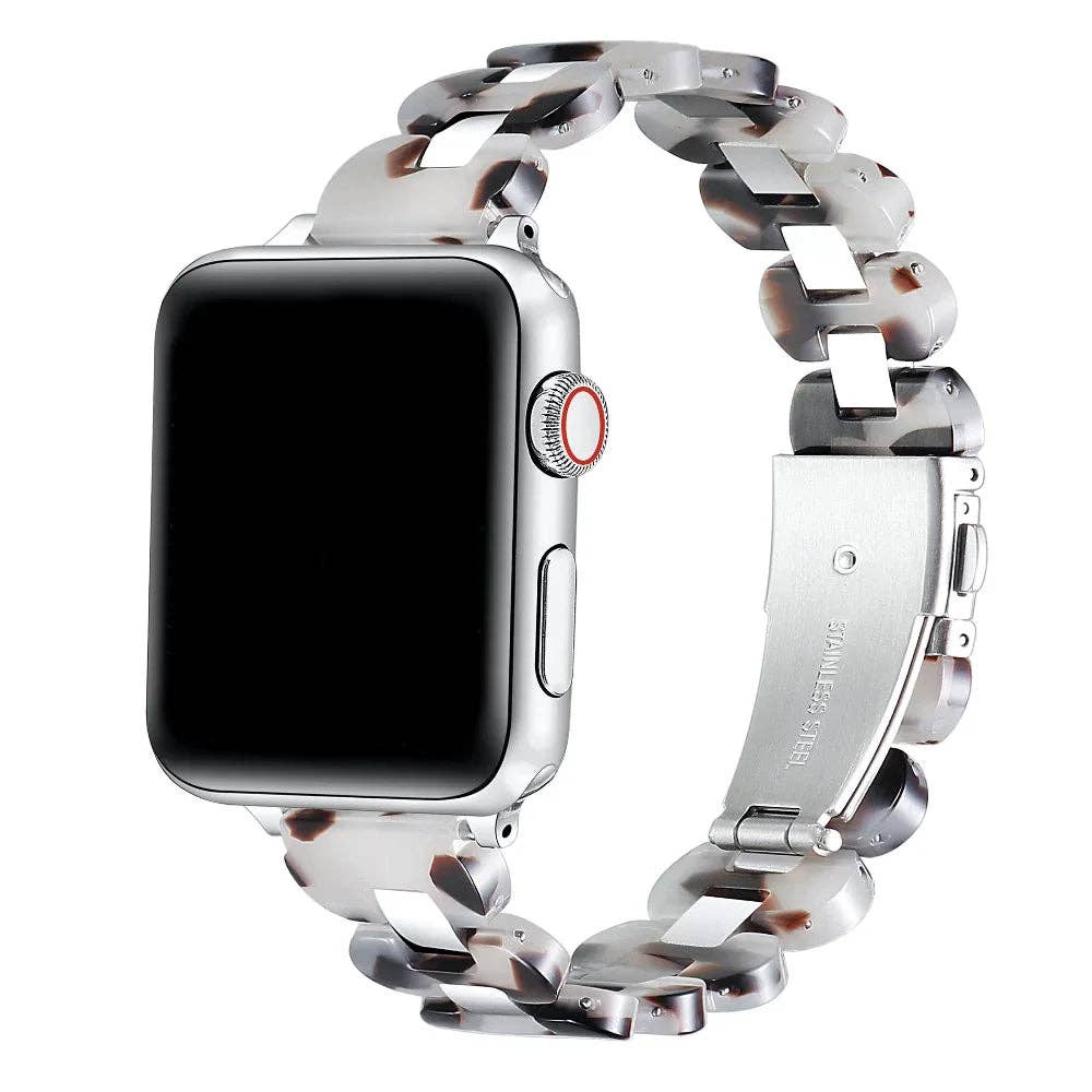 Aria Resin Stainless Steel Band for Apple Watch: Tortoise / Fits All Models Posh Tech