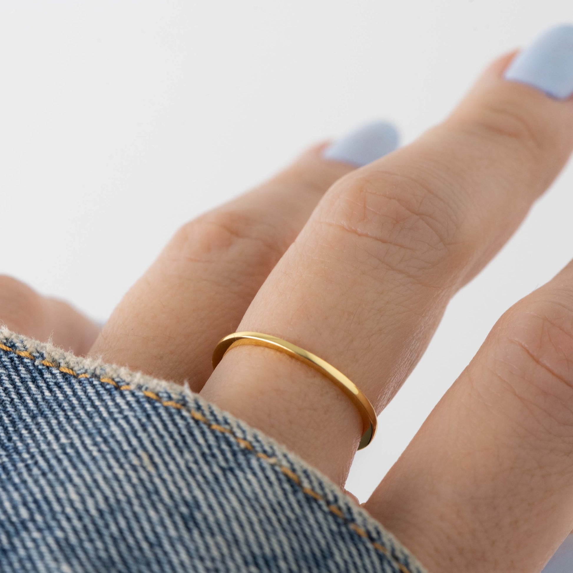 Thin Plain Band: Gold / 8