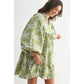 Embroidered Dress with Balloon Sleeves: Green - The Mustard Seed Collection, The Seed