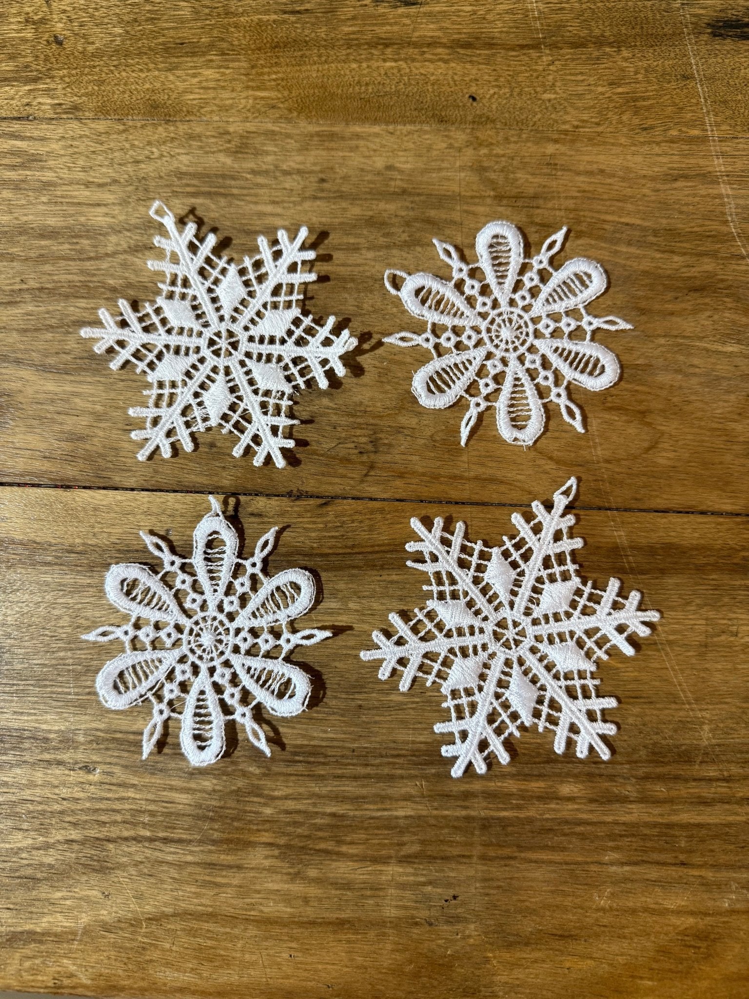 Embroidered Ornament Medium Snowflake