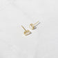 Emerald Cut Studs: 925 Sterling Silver/14KGoldPlating