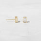 Emerald Cut Studs: 925 Sterling Silver/14KGoldPlating