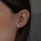 Emerald Cut Studs: 925 Sterling Silver/14KGoldPlating