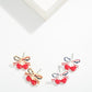 Enamel Americana Bow &amp; Cherries Post Drop Earring 
