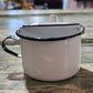 Enamel Antique Baby Invalid Feeder Cup round pot bottom - The Mustard Seed Collection, The Seed