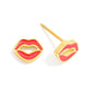 Enamel Lips Stud Earrings 