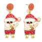 Enamel Tropical Santa Post Drop Earrings Featuring Pave Bead Post - The Mustard Seed Collection, The Seed