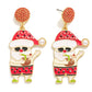 Enamel Tropical Santa Post Drop Earrings Featuring Pave Bead Post - The Mustard Seed Collection, The Seed