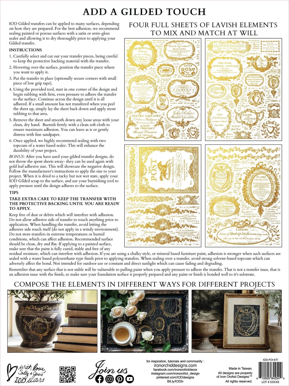 Étiquettes IOD Foil Transfer 12x16 Pad™ - The Mustard Seed Collection, The Seed